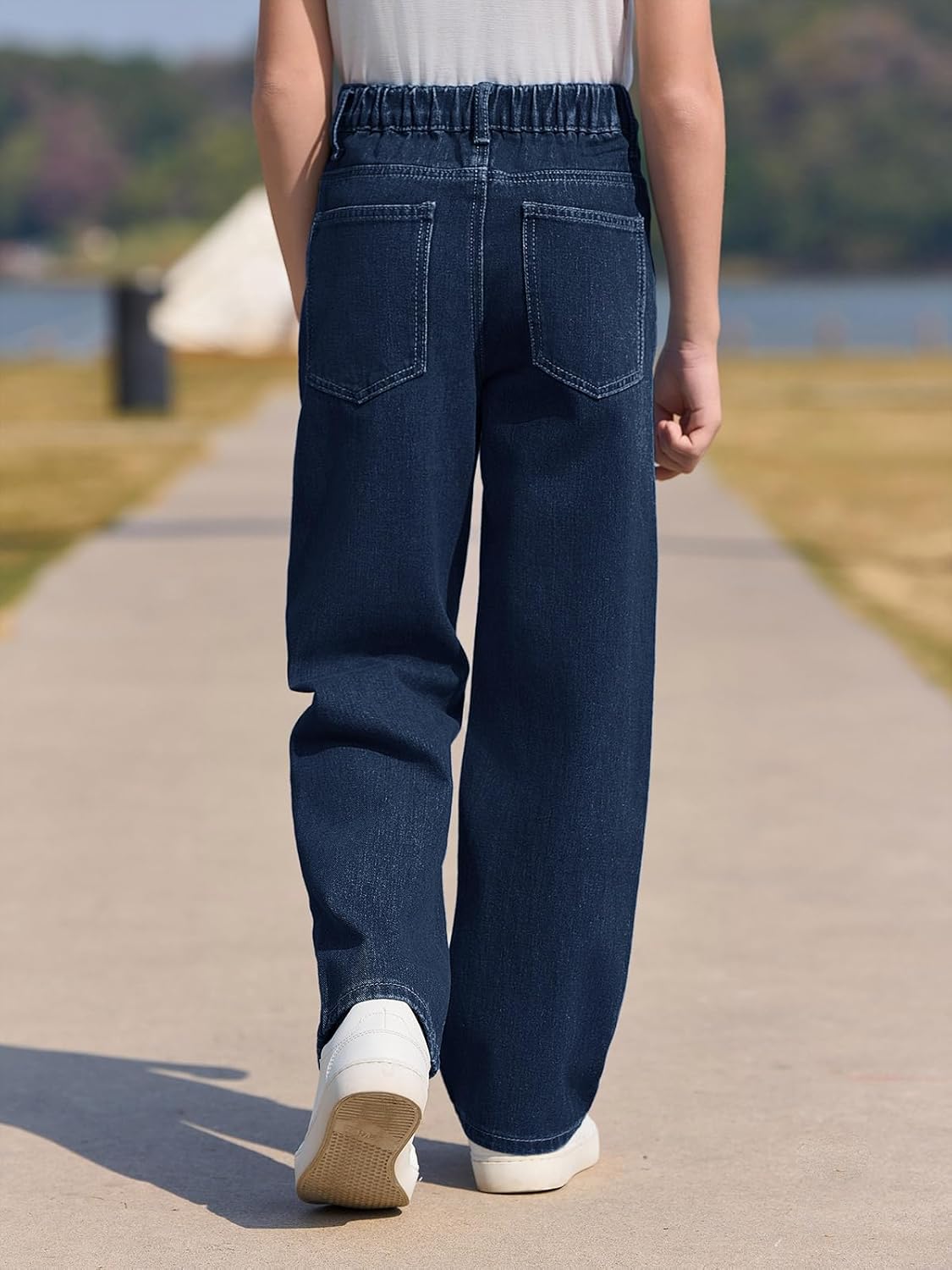 Haloumoning Boys Baggy Jeans Kids Casual Straight Leg Loose Fit Denim Pants with Pockets 5-14 Years - Image 4