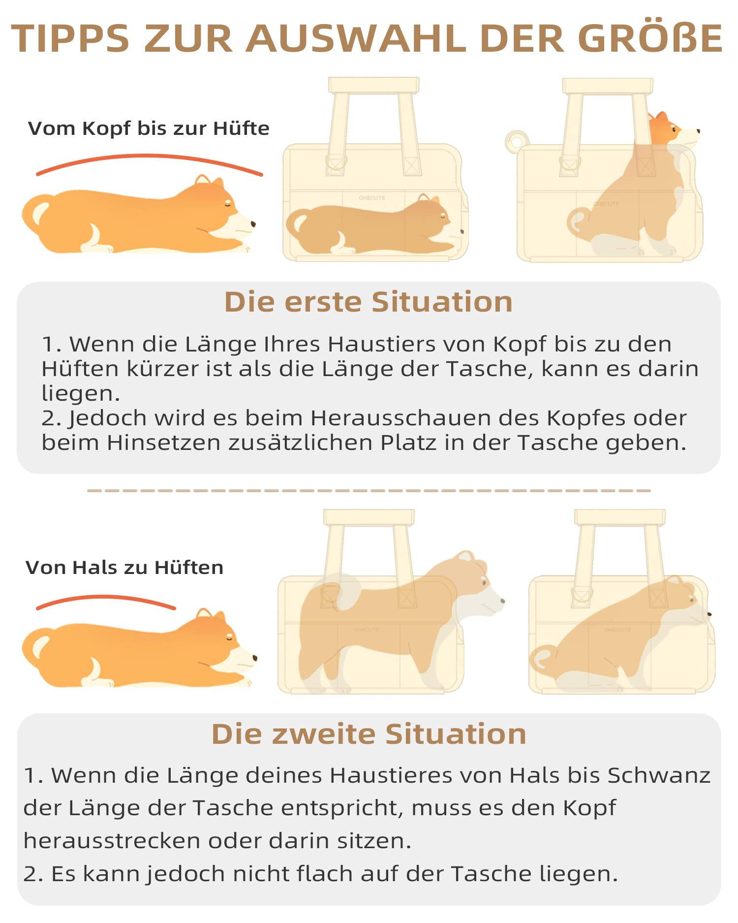 ONECUTE Small Dog Carrier Bag, 5 Pockets Pet Puppy Carrier Bag, Soft-Sided Dog Handbag - Image 3