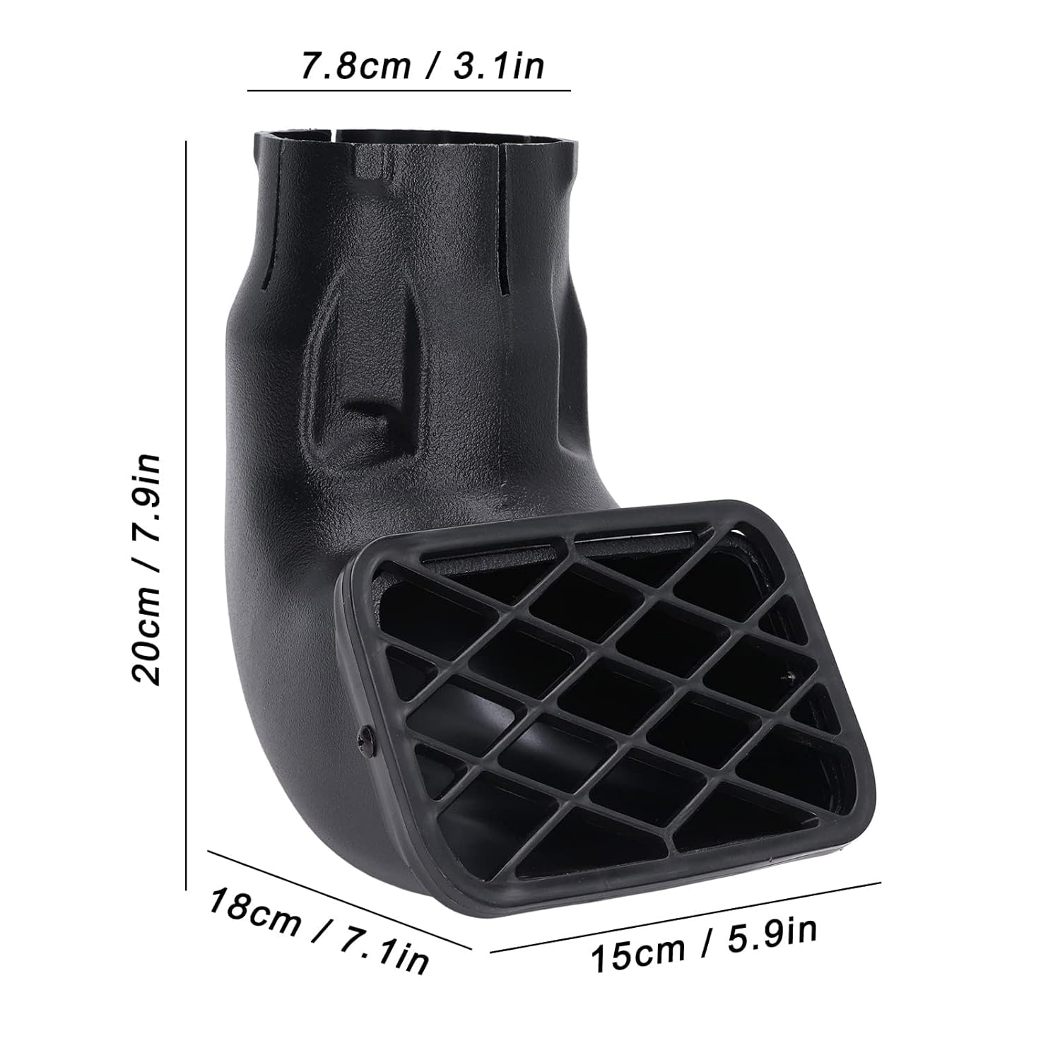 Car Snorkel Air Intake Universal Dust Collector LLDPE Plastic Replacement Black (3.0 inches)