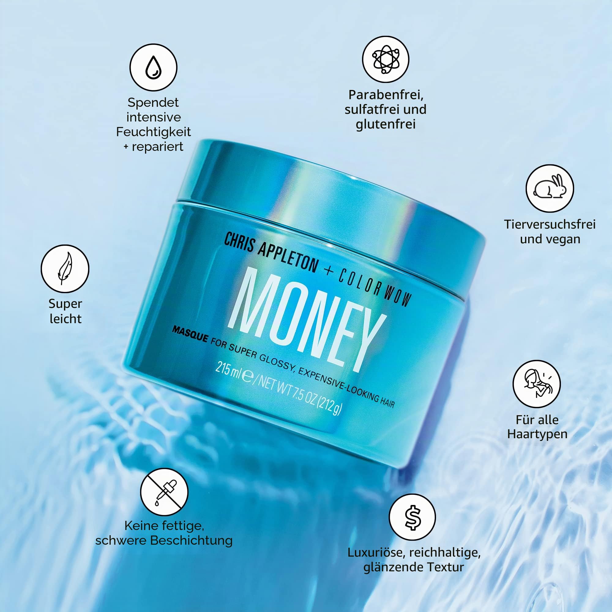 COLOR WOW Money Masque für superglänzendes, luxuriös aussehendes Haar, 215 ml