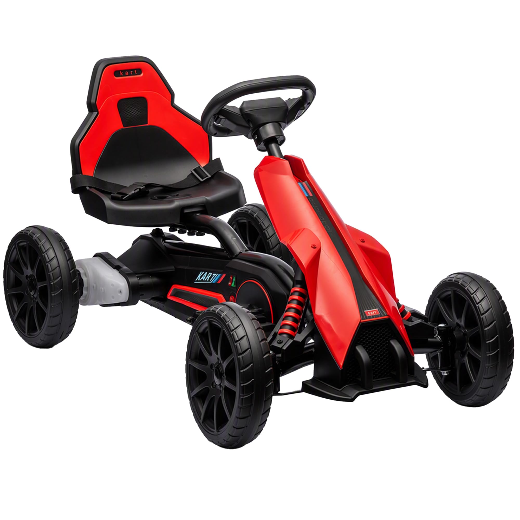 HOMCOM Elektryczny gokart dla dzieci 12V 3-5 km/h dla 3-8 lat Czerwony