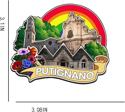 Miniatura 3 de Putignano Puglia - Imán de madera para nevera, diseño de Italia, monumentos 3D, recuerdos coleccionables, decoración hecha a mano -2593