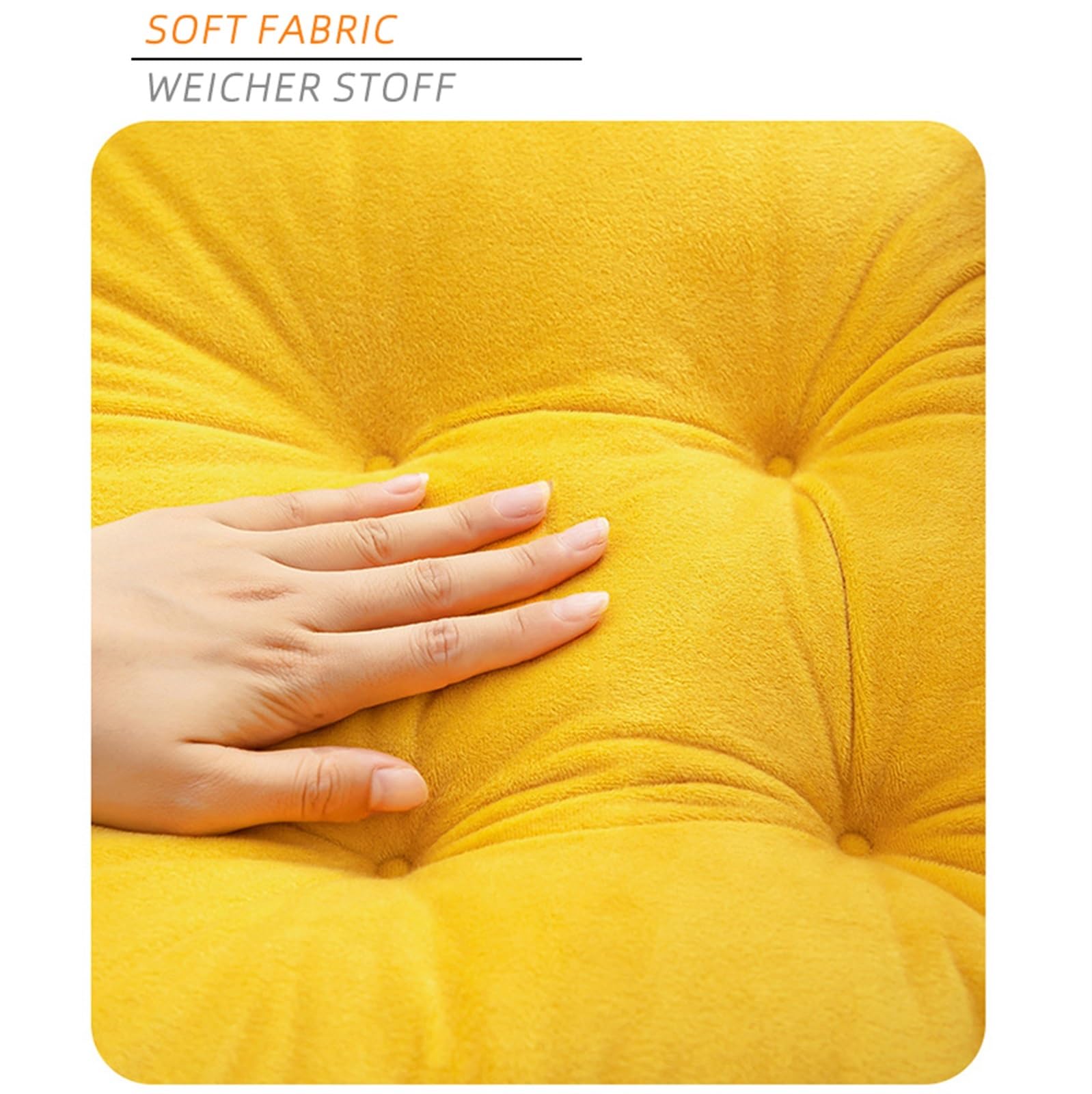 Stuhlkissen mit Rückenteil Sitz und Rückenkissen mit Bänder Polsterauflage, Gartenstuhlauflage Niedriglehner Auflage Polsterauflage Gartenstuhl(Yellow,2 Pieces)