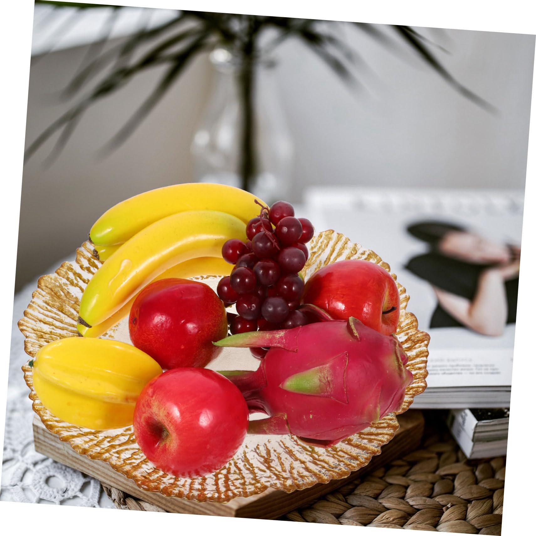 Cabilock Luxuriöses Obsttablett Aus Glas Schüssel Dekorativer Snackhalter Für Süßigkeiten Obst Und Gemüse 32 Cm Groß