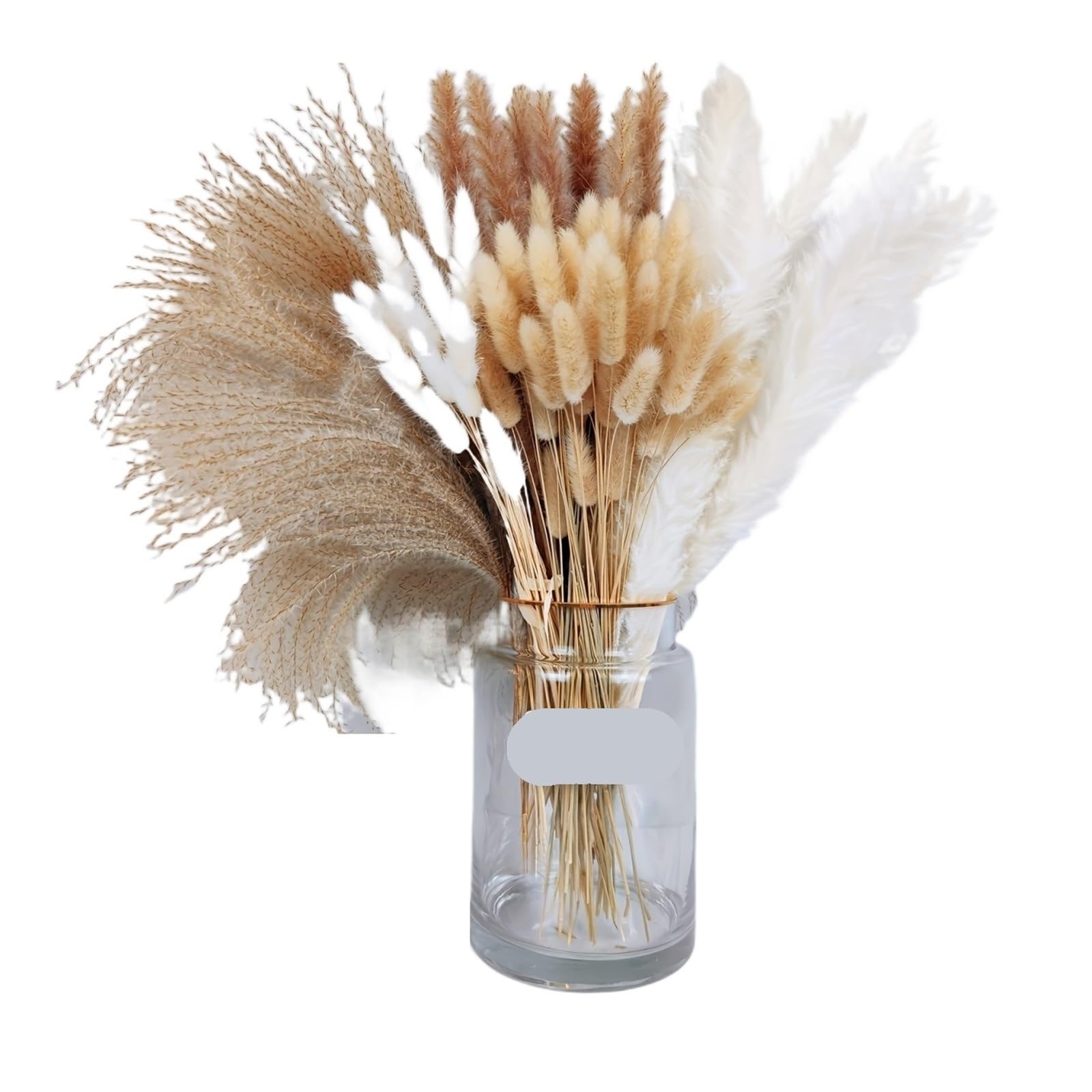 WJIAYAO dried gypsophila flowers 1 Bouquet Baby Breath Gypsophila Dried Flowers Mix White Bunny Tails Wedding Bridal Decoration(Color3)