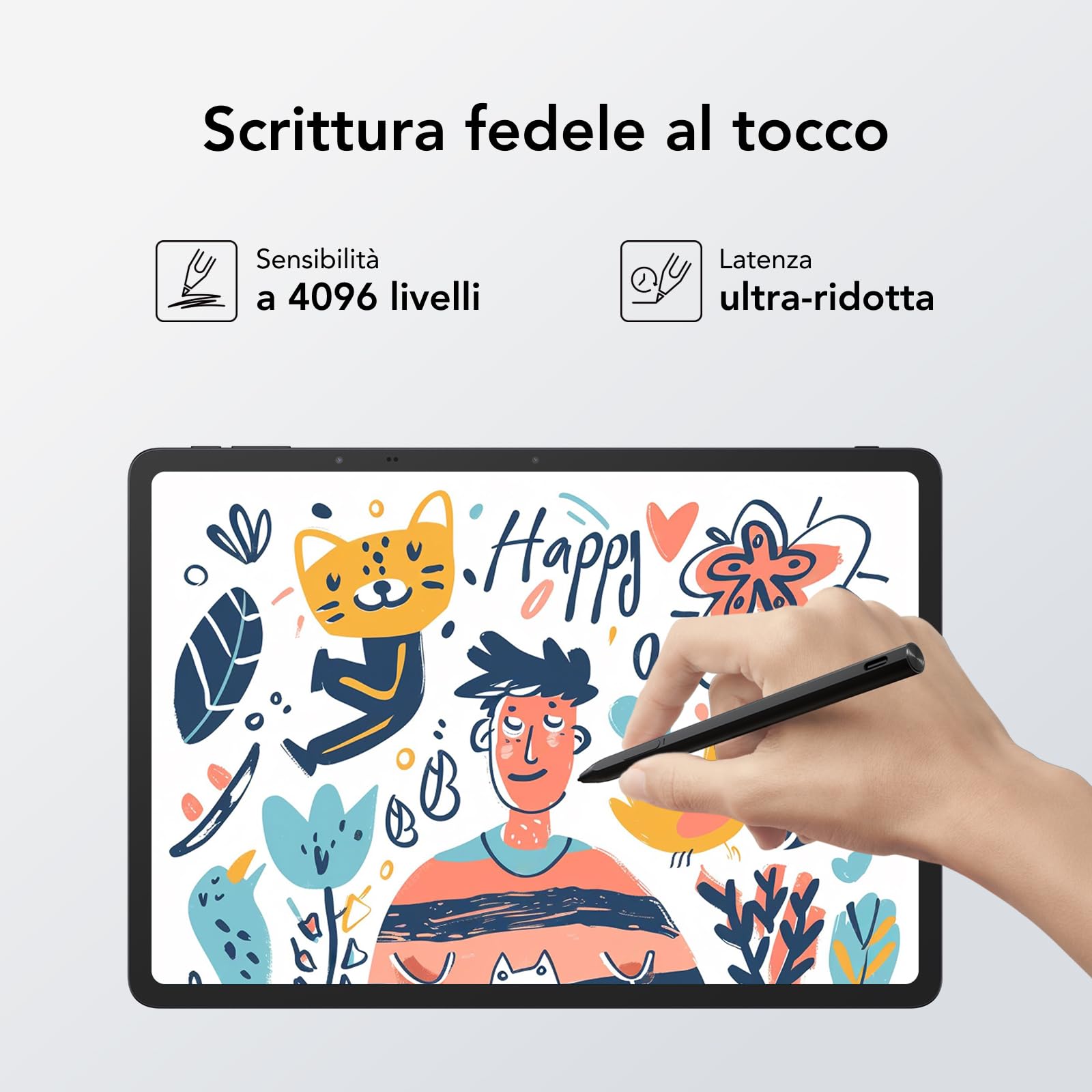 TCL T-Pen Stylus per NXTPAPER 14, NXTPAPER 11 Gen 2 - Penna digitale con 4096 livelli di pressione, batteria a lunga durata, Nero