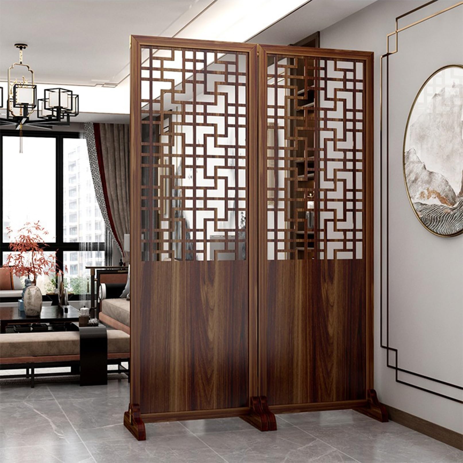 Privacy Screens Wall Room Divider Panel Modern Freestanding Wood Wall partition Folding Design for Home Office Bedroom Decorative(120 * 180cm)