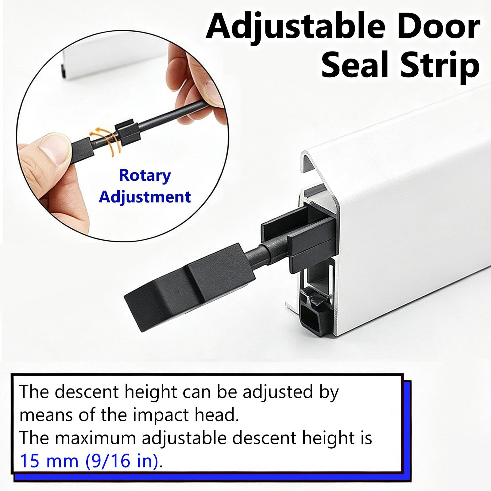 Burlete Inferior Automático Oculto Para Puertas, Oficinas Aluminio