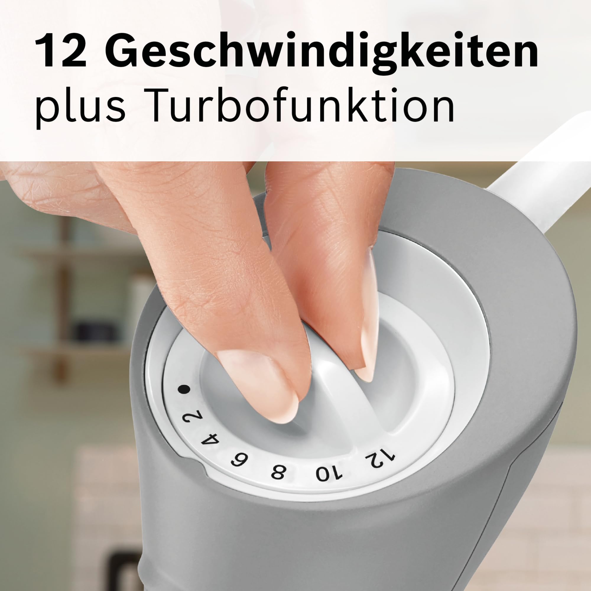 Bosch Stabmixer ErgoMixx 600 W Edelstahl-Mixfuß 12 Stufen plus Turbo weiß/grau MSM66120