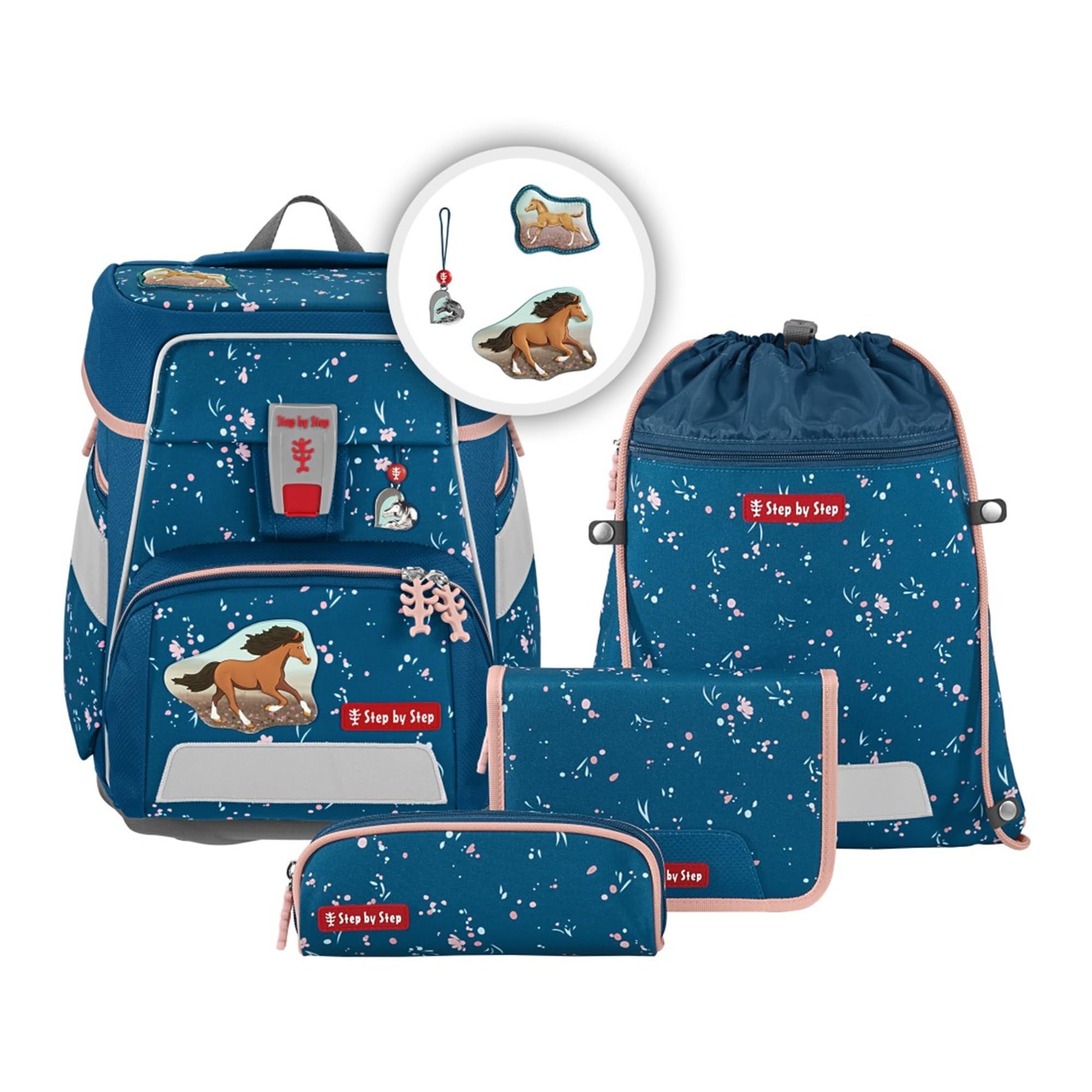 Step by Step Schulranzen-Set Space Wild Horse Ronja – 5-teilig, blau