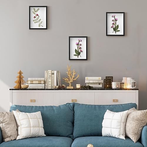 Miniatura 6 de Hacaroa Juego de 4 marcos de fotos Shadow Box, marco de madera de 8 x 6 pulgadas, caja de exhibición de memoria, cajas de sombra de 1.2 pulgadas de