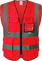 Vista 9 de XIAKE Chaleco de seguridad reflectante para hombres y mujeres, chaleco de alta visibilidad clase 2 con bolsillos, cumple con las normas ANSI