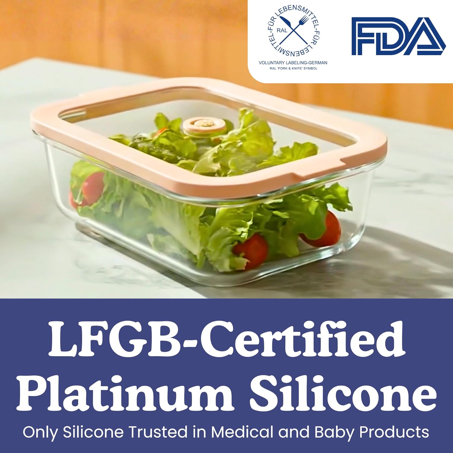 Non-Toxic 35 Oz (4.4 Cup) Glass Storage Containers with Lids – Plastic Free Meal Prep Containers for Lunch, Airtight Food Storage, Microwave and Freezer Safe, 4 Pack - Ziruma - Image 4