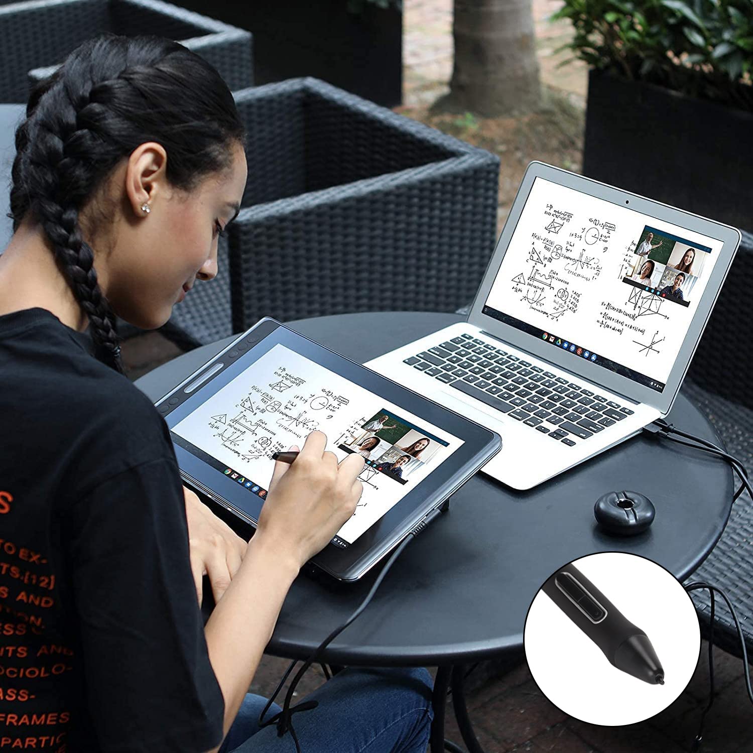 Lápiz Capacitivo, PW517 Lápiz Capacitivo Portátil sin Batería para Pantallas Táctiles Lápiz Capacitivo Digital de Alta Sensibilidad para Tableta Kamvas 13, para Kamvas Pro 24, para Kamvas 22, Pa