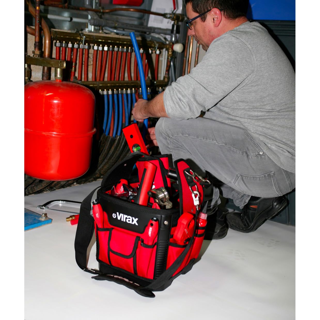 Virax - Sac seau à outils textile charge 15 Kg
