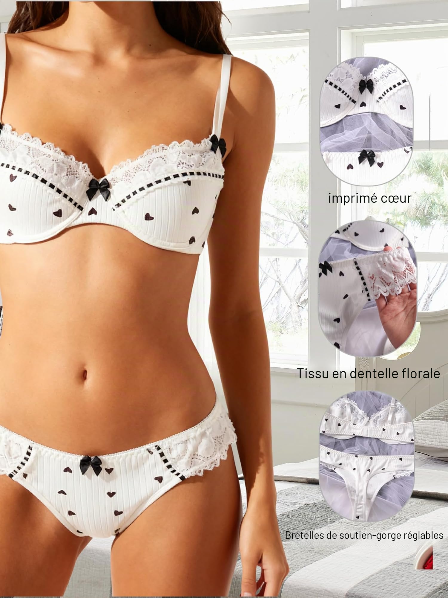 Womens Lingerie Set Sexy Mesh Lace Bra and Panty Sets Women's 2 Piece Lingeries Outfits for Women