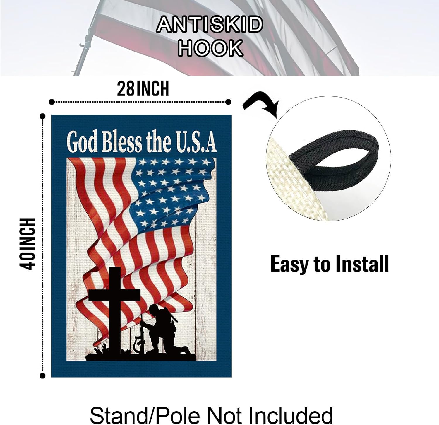 Baccessor 4th of July Patriotic Garden Flag God Bless America Double Sided Memorial Day Independence Day Garden Yard Flag Outdoor Outside Holiday Decoration 12.5 X 18 Inch - Image 6