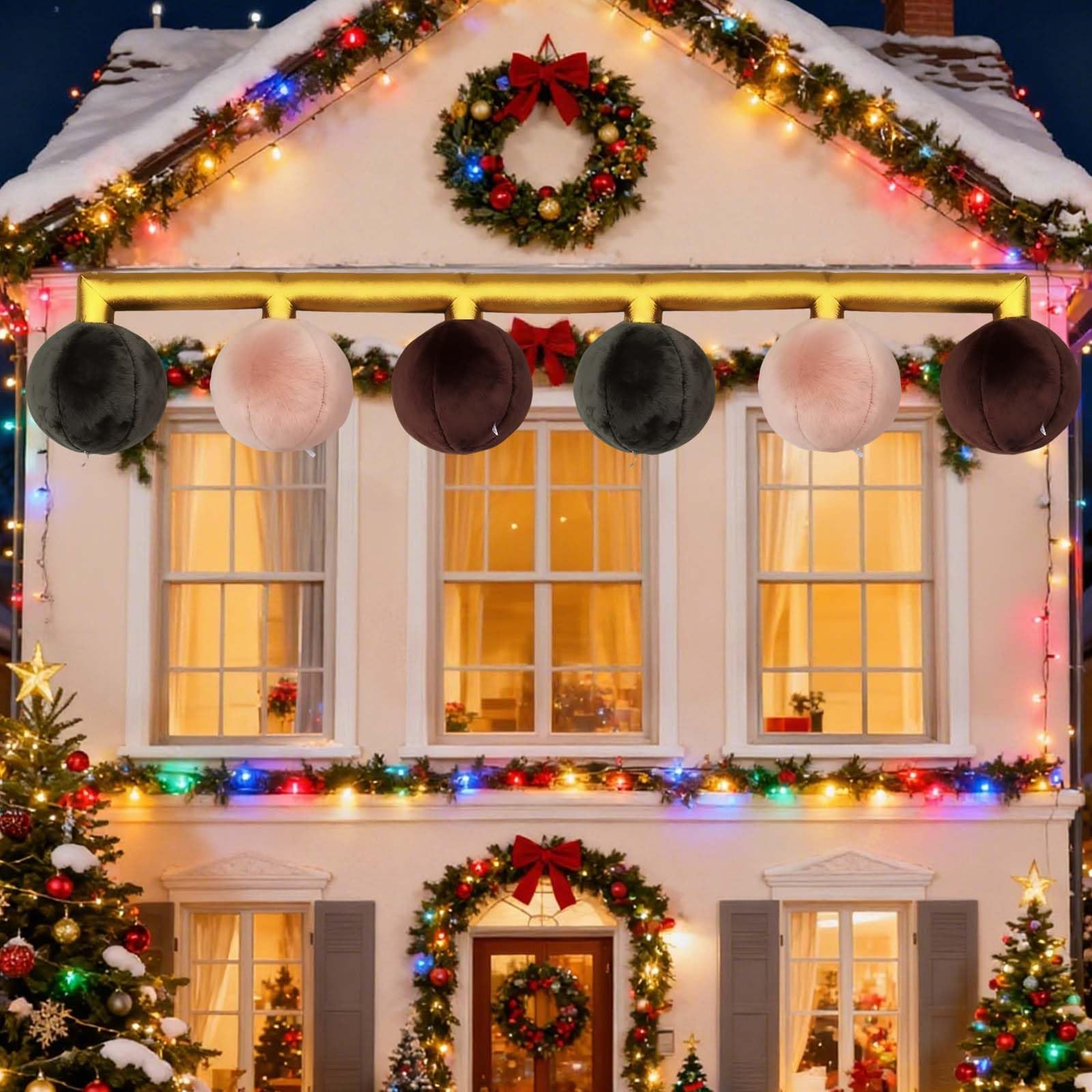 7Ft Inflatable Christmas Tree Decorations,Pink Inflatable Christmas Tree, Yard Decorations with LEDs, Outdoor Garden Lawn Holiday Decors for Xmas Thanksgiving New Year Party Family Gathering: Christmas Ball