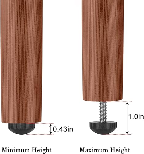 Miniatura 2 de Pies niveladores M8 de acero inoxidable atornillados para muebles de 0.315 in, niveladores deslizantes ajustables para sillas de mesa para muebles