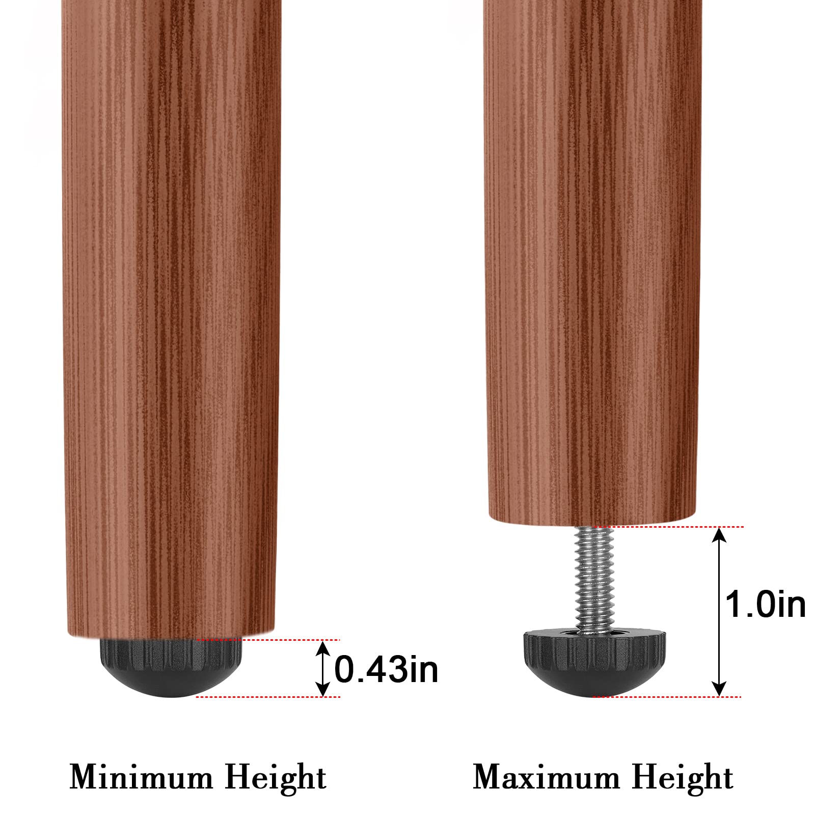 Seimneire 12 Pack M8 Furniture Levelers Stainless Steel Adjustable Threaded Furniture Leg Leveling Feet Durable Screw In Glide Levelers For Furniture Table Chair Desk M8x20mm With T Nuts