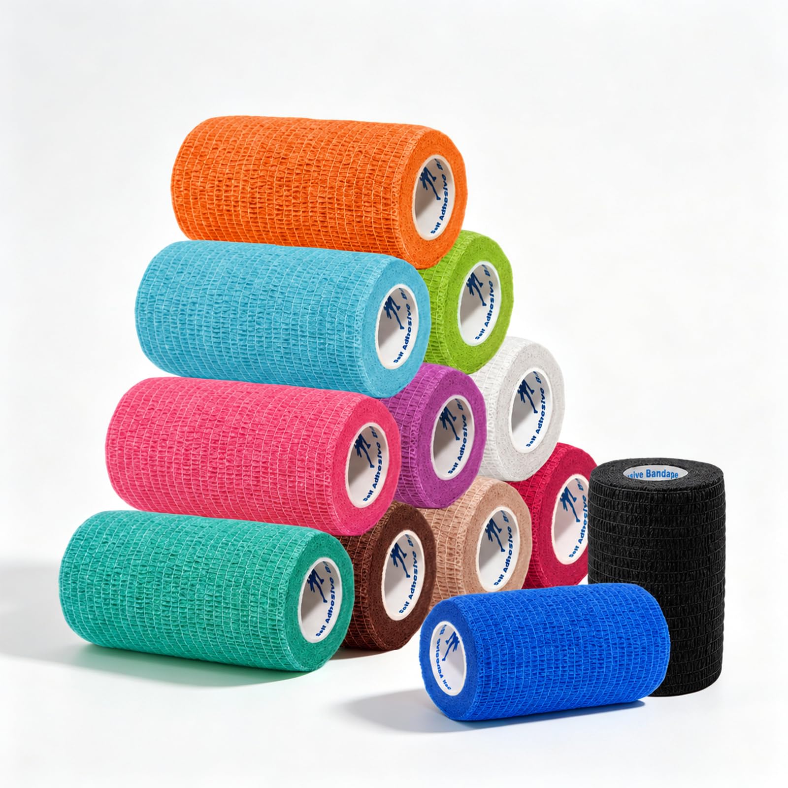 ANAMPION Selbstklebender Verband 12Rollen,7.5cm Elastische Binde Bandage
