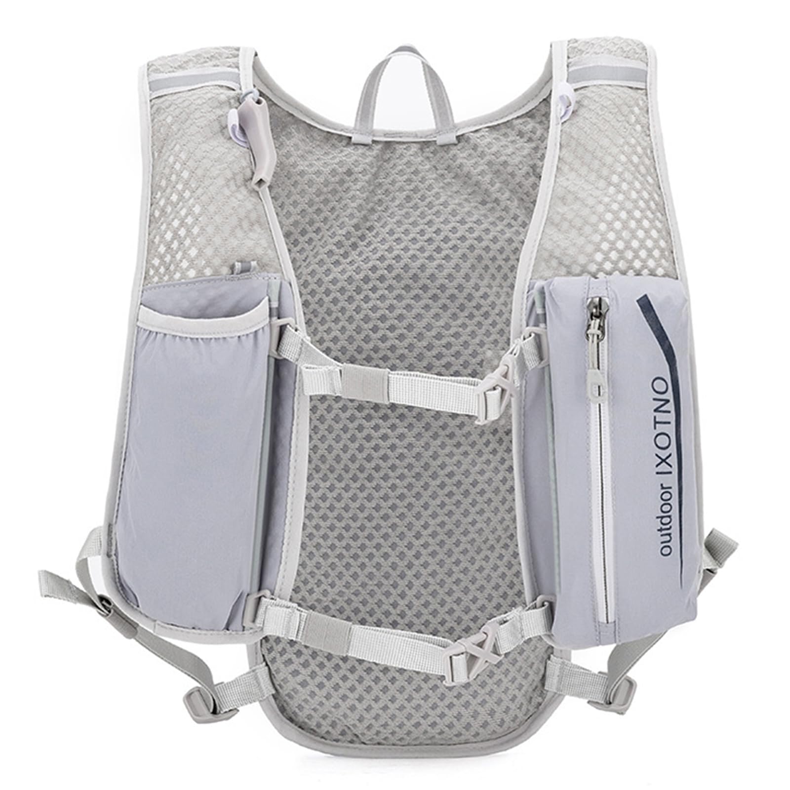 Gilet da corsa regolabile per donne e uomini, con sacca d'acqua da 1,5 l, leggero, traspirante, riflettente, da corsa, con borracce d'acqua, porta telefono, zaino per escursionismo