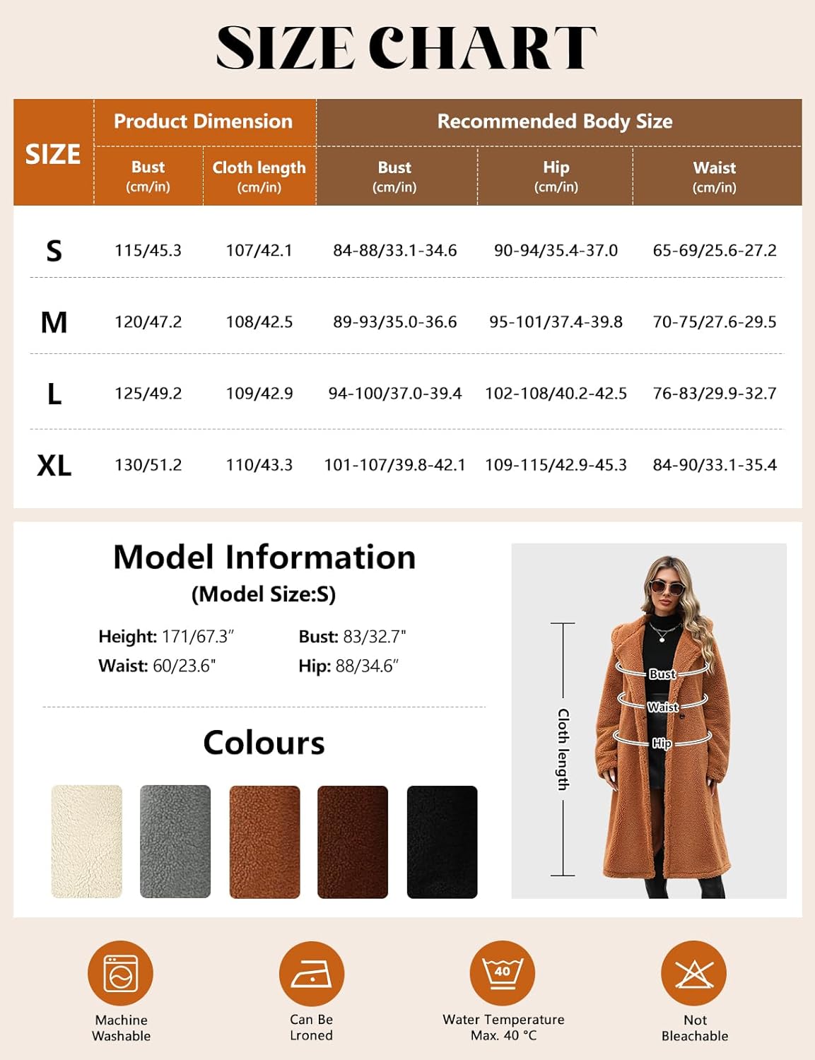 Women's Fuzzy Fleece Hooded Coat Winter Oversize Long Cardigan Jacket Warm Faux Fur Outwear with Pockets - Image 7