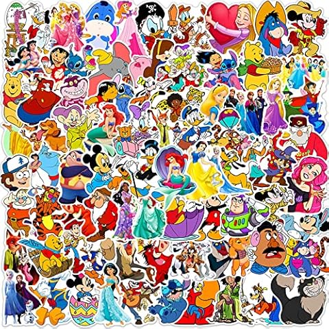 100 Pack Cartoon Princess Vinyl Stickers Cover