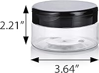 Vista 2 de Tarro de perfil bajo recargable de plástico PET transparente de 8 onzas con tapa superior abatible (paquete de 12)