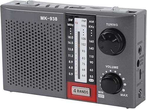 Miniatura 9 de Radio portátil AM FM para personas mayores, estéreo AM FM SW bandas completas Radio vintage con antena, linterna integrada, para el hogar, viajes,