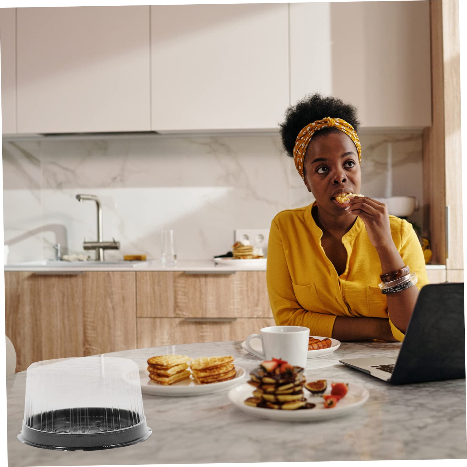 RORPOIR 10pcs Cake Box Disposable Cake Containers Plastic Serving Tray Cake Cover Disposable Cake Carrier Send a Cake Mini Cupcake Paper Cups Plastic Cake Containers Pet Egg Tart Box