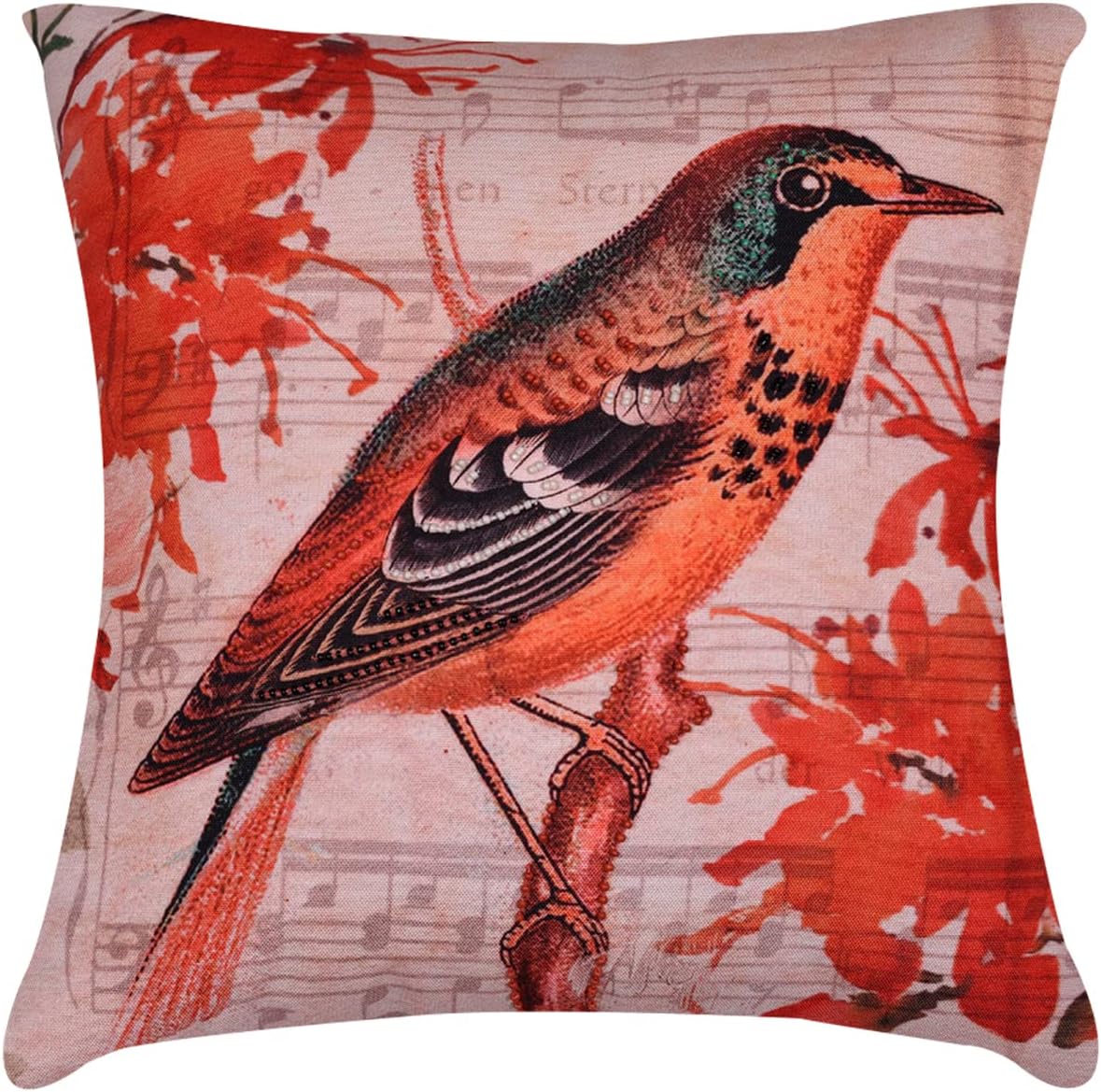Decozen Throw Pillow Covers, Birds Printed Decorative Pillows, Couch Cushion Covers, Cushion Cases for Room Decor Sofa Couch Bedroom Living Room Decorative Pillow Cover Home Decor, 4Pc 18x18 Inch