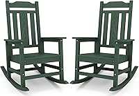 Vista 32 de SERWALL Mecedora de gran tamaño para exteriores, Mecedora de exterior de HDPE, Negra Negro