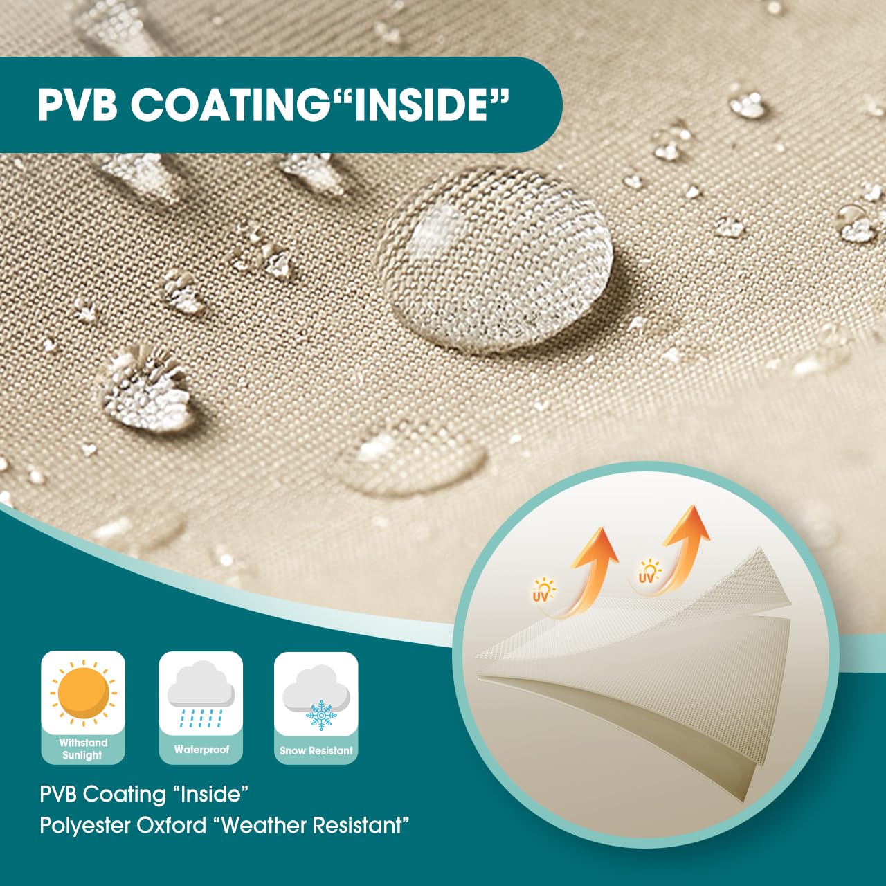 Funda para aire acondicionado exterior resistente al agua, poliéster 600D, marrón y beige, 1 paquete