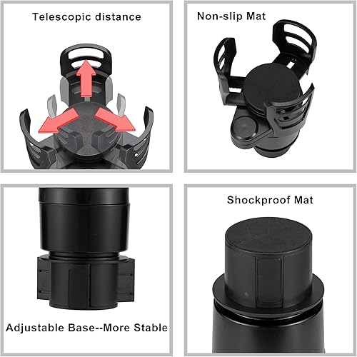 Miniatura 6 de 4 en 1 extensor de portavasos de coche multifuncional organizador de portavasos de coche accesorios interiores para bebidas botellas portavasos