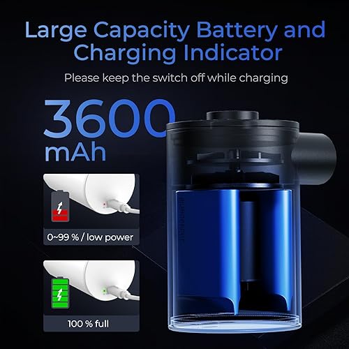 Miniatura 5 de FLEXTAILGEAR MAX Pump Bomba de aire portátil con batería de 3600 mAh, bomba de aire recargable por USB, desinflado rápido para almohadillas de