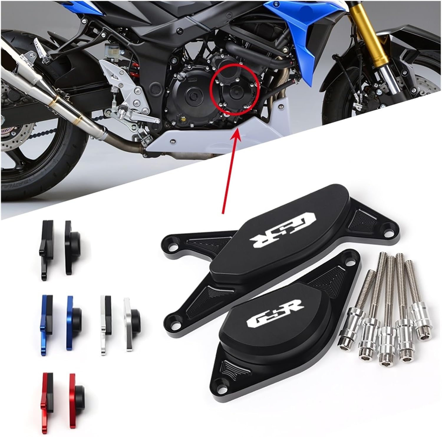 YINGA Compatible with GSR750 GSR600 GSR400 GSR 400 600 750 CNC POM Frame Slider Crash Pad Engine Stator Case Saver Cover