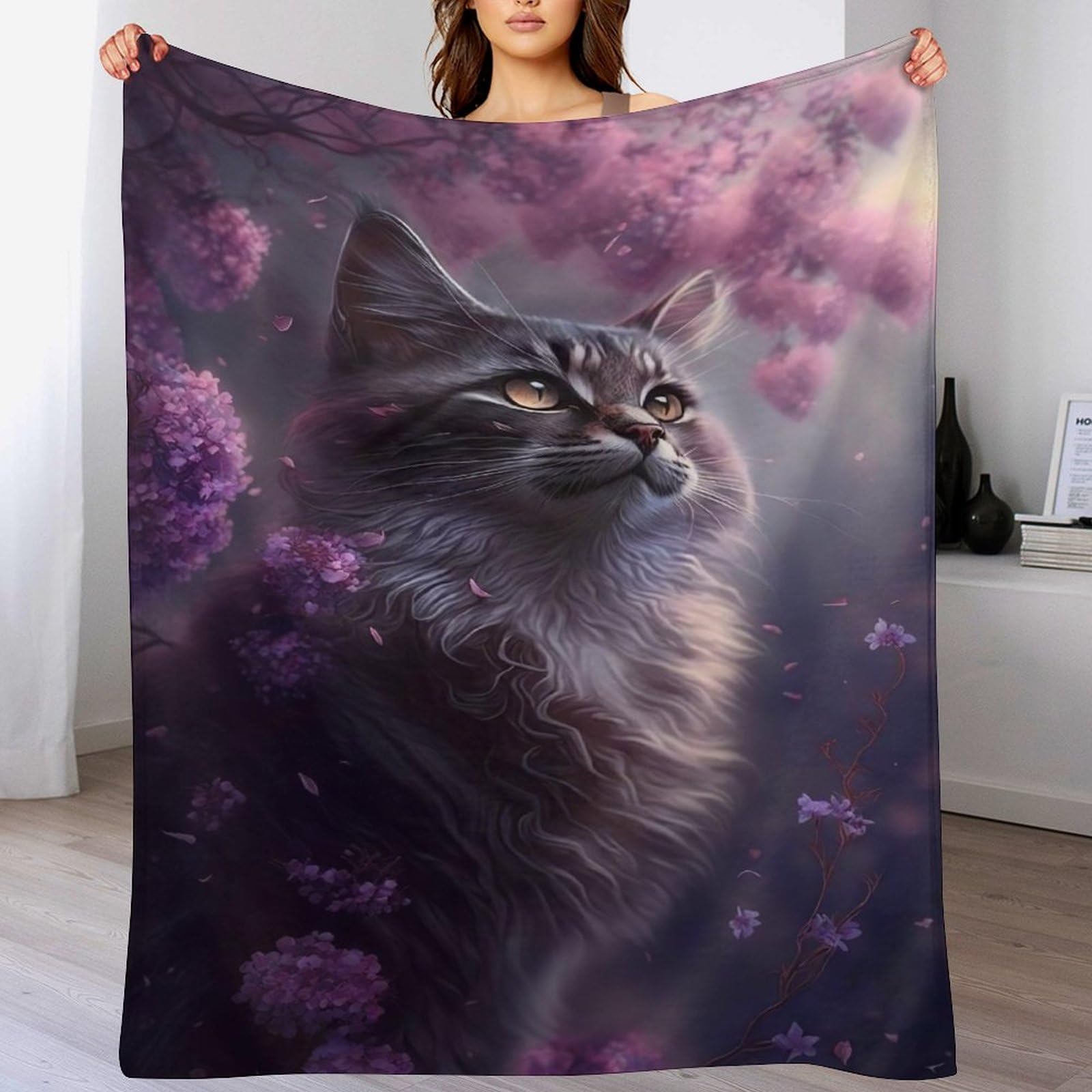 Couverture lit douce polaire chat pour vos soirées cocooning