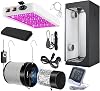 Indoor Grow Tent Kit, Full Spectrum LED Light, Carbon Filter System, 4-Piece Complete Setup with Thermohygrometer 80 x 80 x 160 cm