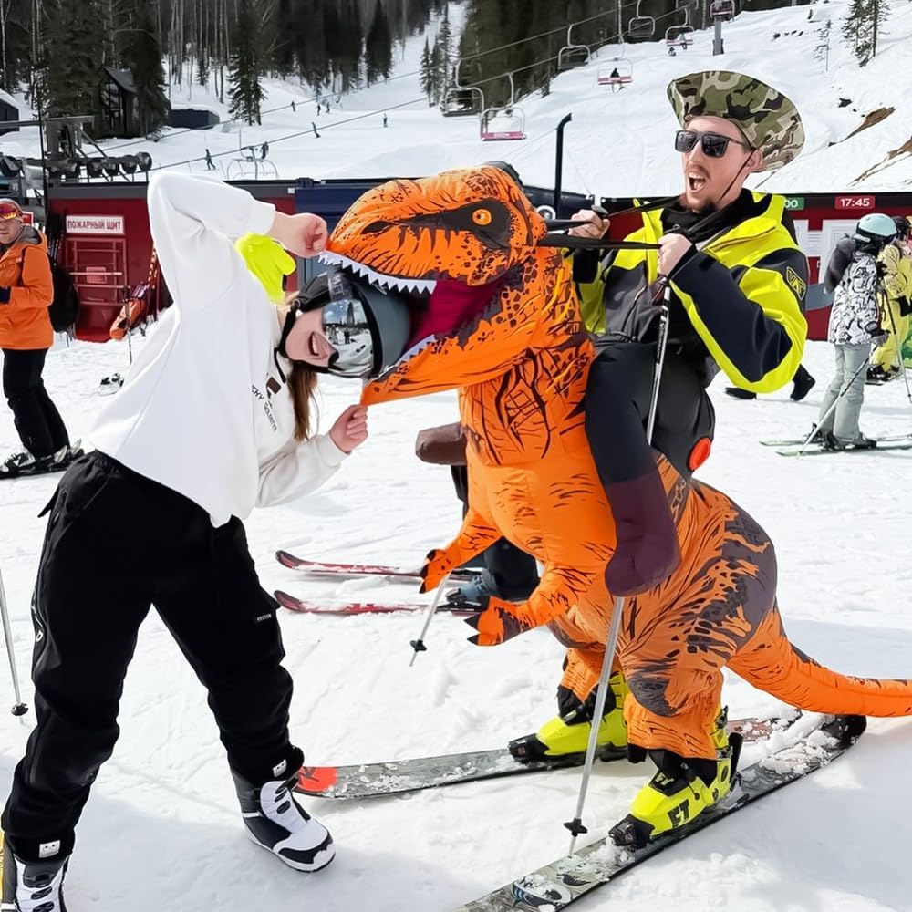 MXoSUM Adult Inflatable Dinosaur Costume Fancy Ride on Dinosaur Suit Blow up Trex Costume Dino Costume For Halloween - Image 5