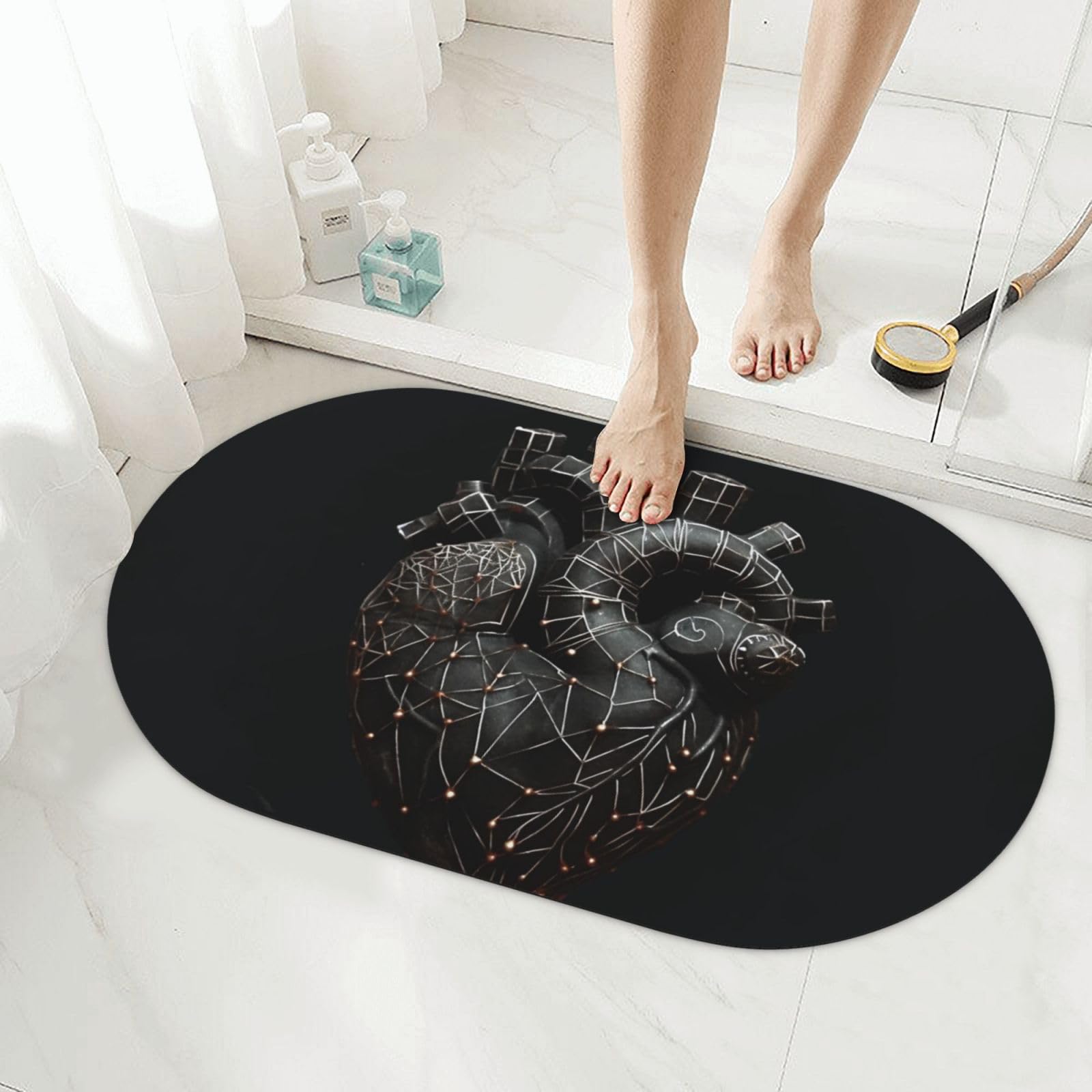 Tapis de bain en pierre séchage rapide pour baignoire