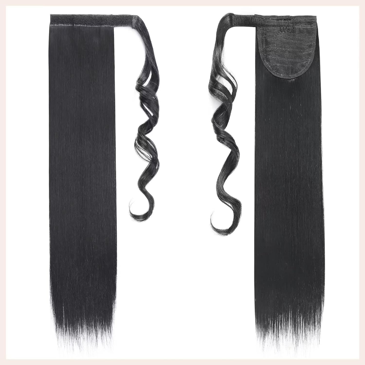 TESS Clip in Ponytail Extension Blonde 26",Hair Extensions Ponytail Synthetic Wrap Around Long Straight Fake Pony Tails Hair Pieces for Women(#1) - Image 2