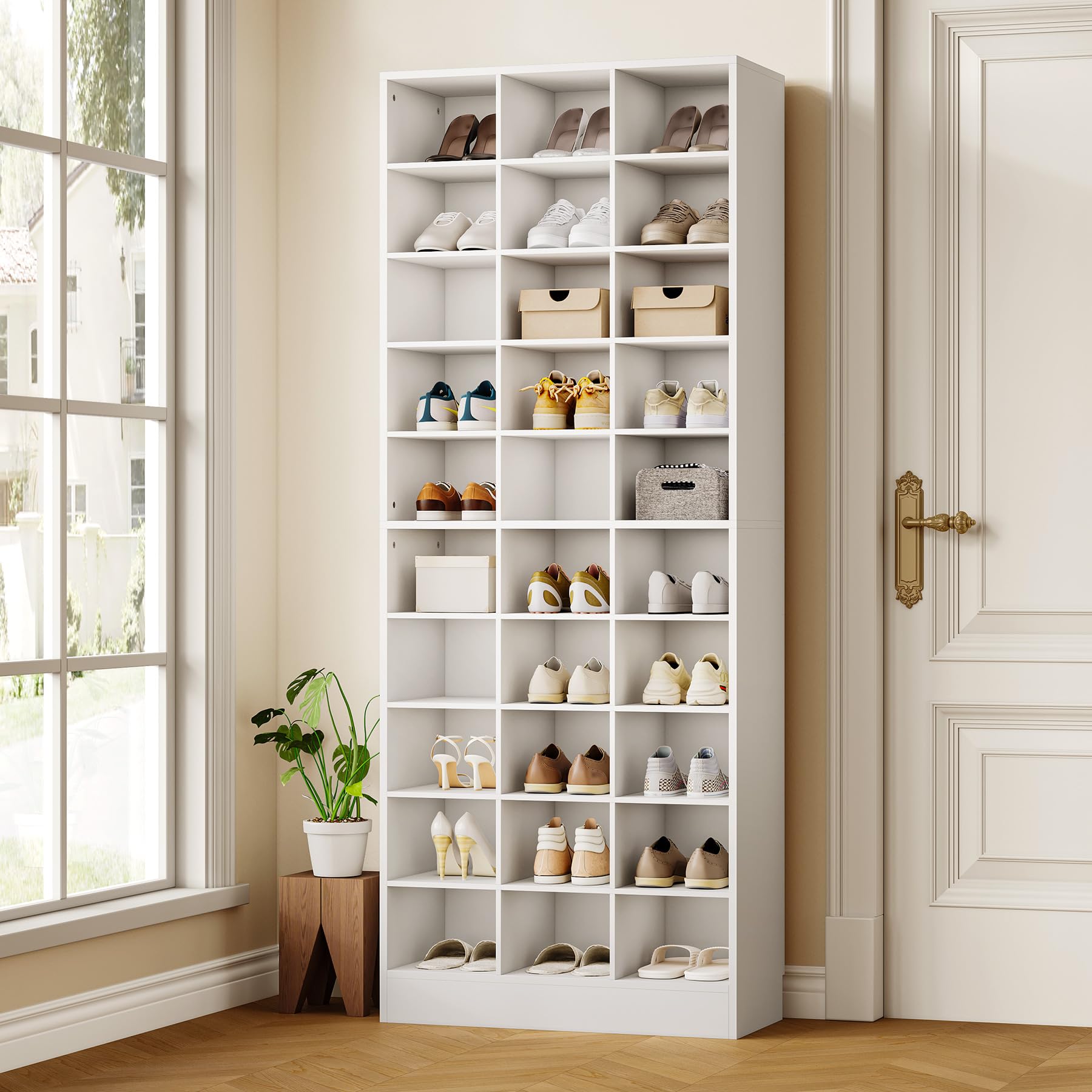 Photo 1 of ** Broken** TLE TREE 70.9" Tall Shoe Rack - 30 Pairs, White