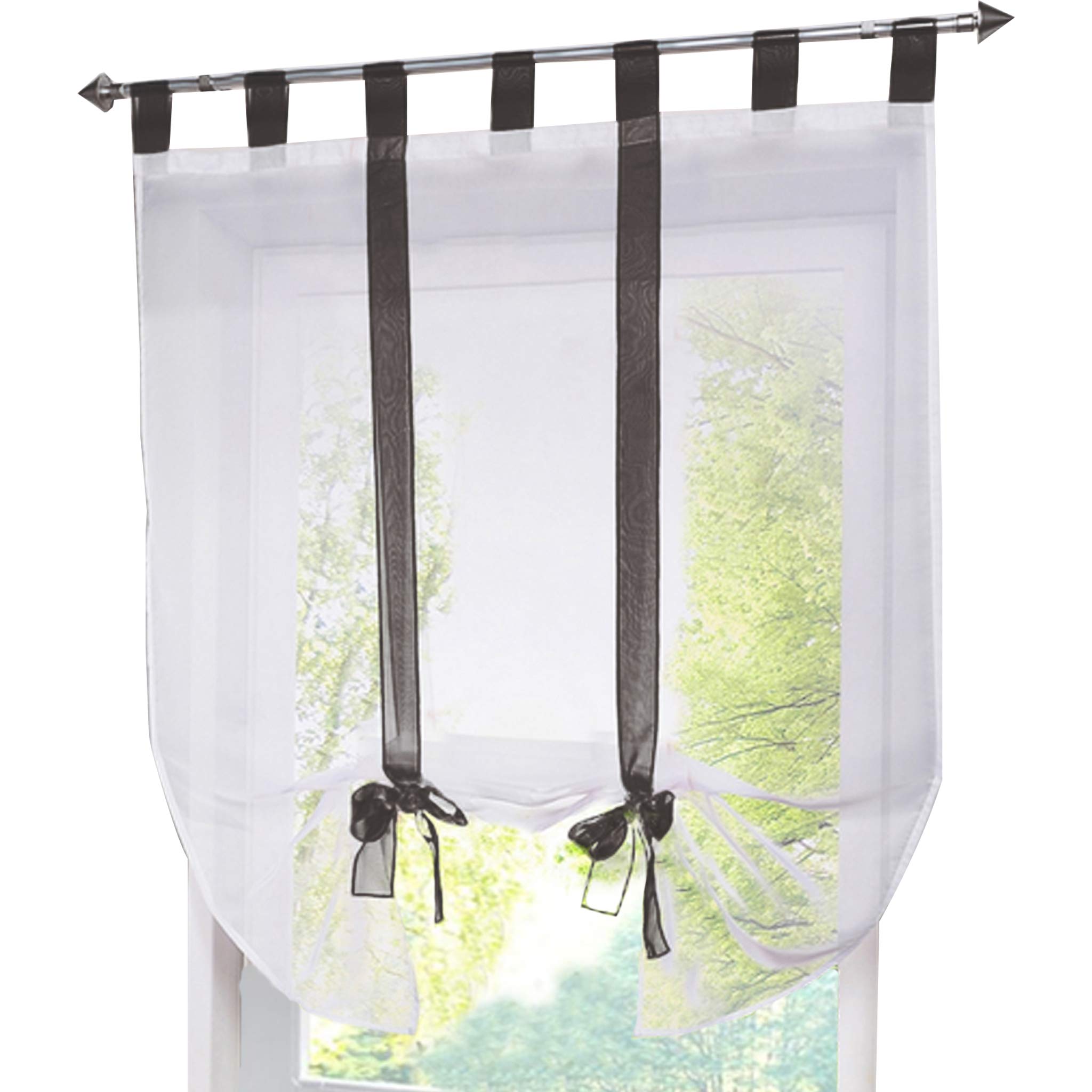 Joyswahl Tenda A Pacchetto Voile Alexandra | Trasparente Con Rami Stampati - Rosso 120x140cm