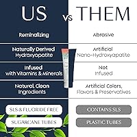 Vista 3 de Better & Better Pasta de dientes para niños Pasta de dientes natural de hidroxiapatita infundida con calcio y vitaminas D, E, B12 Libre de flúor