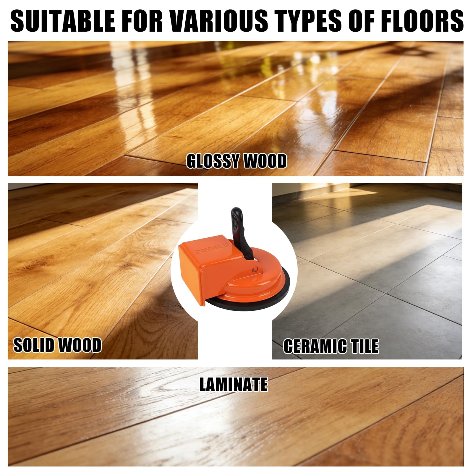 2026 Upgraded Heavy Duty Floor Gap Fixer Tool with Enhanced Vacuum Suction Cup,Flooring Gap Repair Tool for Laminate,Vinyl, Wood & Tile Flooring — view 5