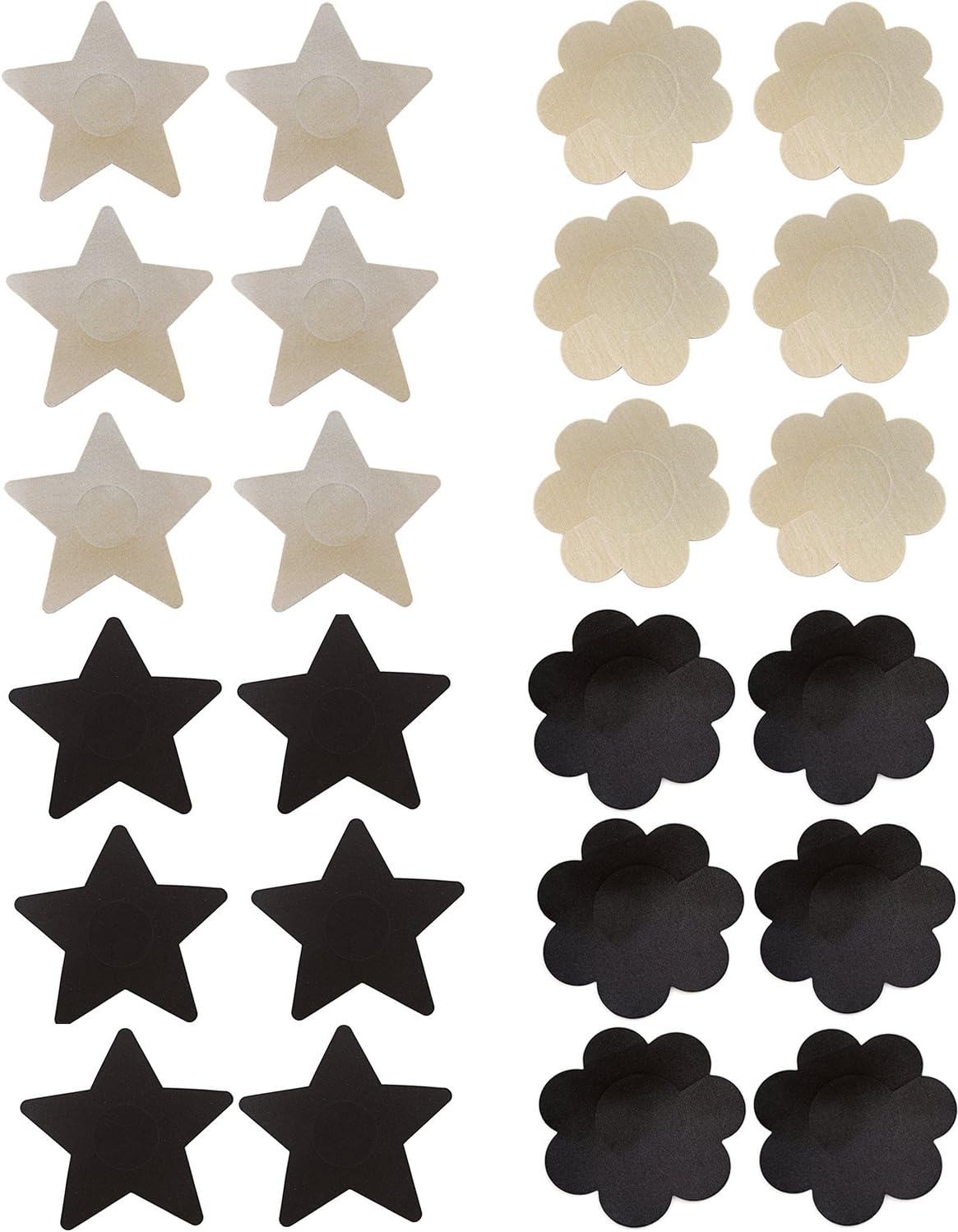 12 Pairs Womens Star Flower Pasties Disposable Nipple Cover Stick on Bra Breast Patches
