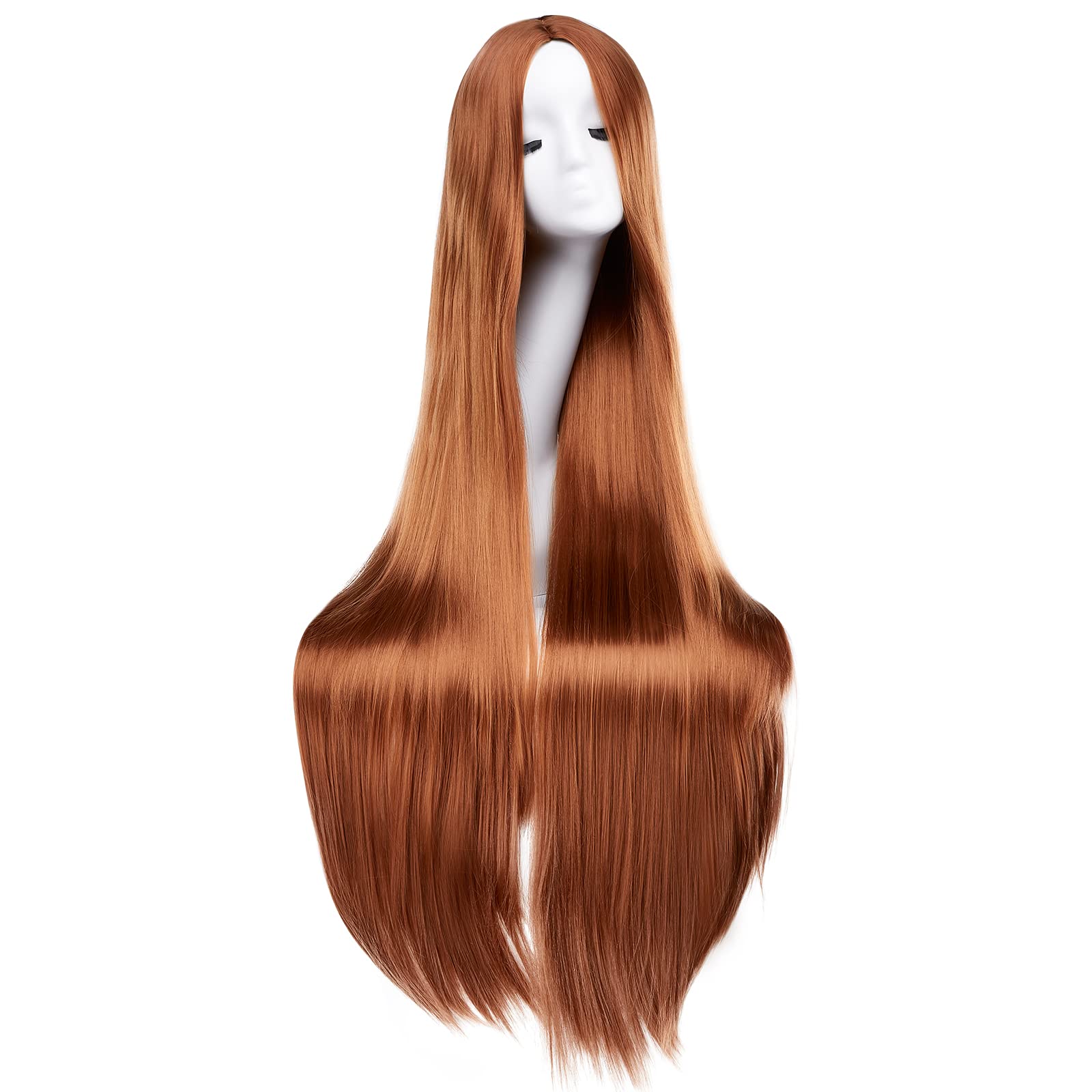 AGPTEK Wig, Synthetic Wig for Women, 40 Inch /100 cm Straight Long Wig Part in the Middle Anime Costume, Great for Party, Cosplay, Daily-Use and