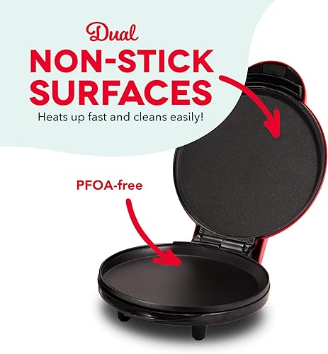 Miniatura 4 de DASH 8" Plancha eléctrica redonda Express para panqueques, galletas, hamburguesas, quesadillas, huevos y otros desayunos, almuerzos y refrigerios