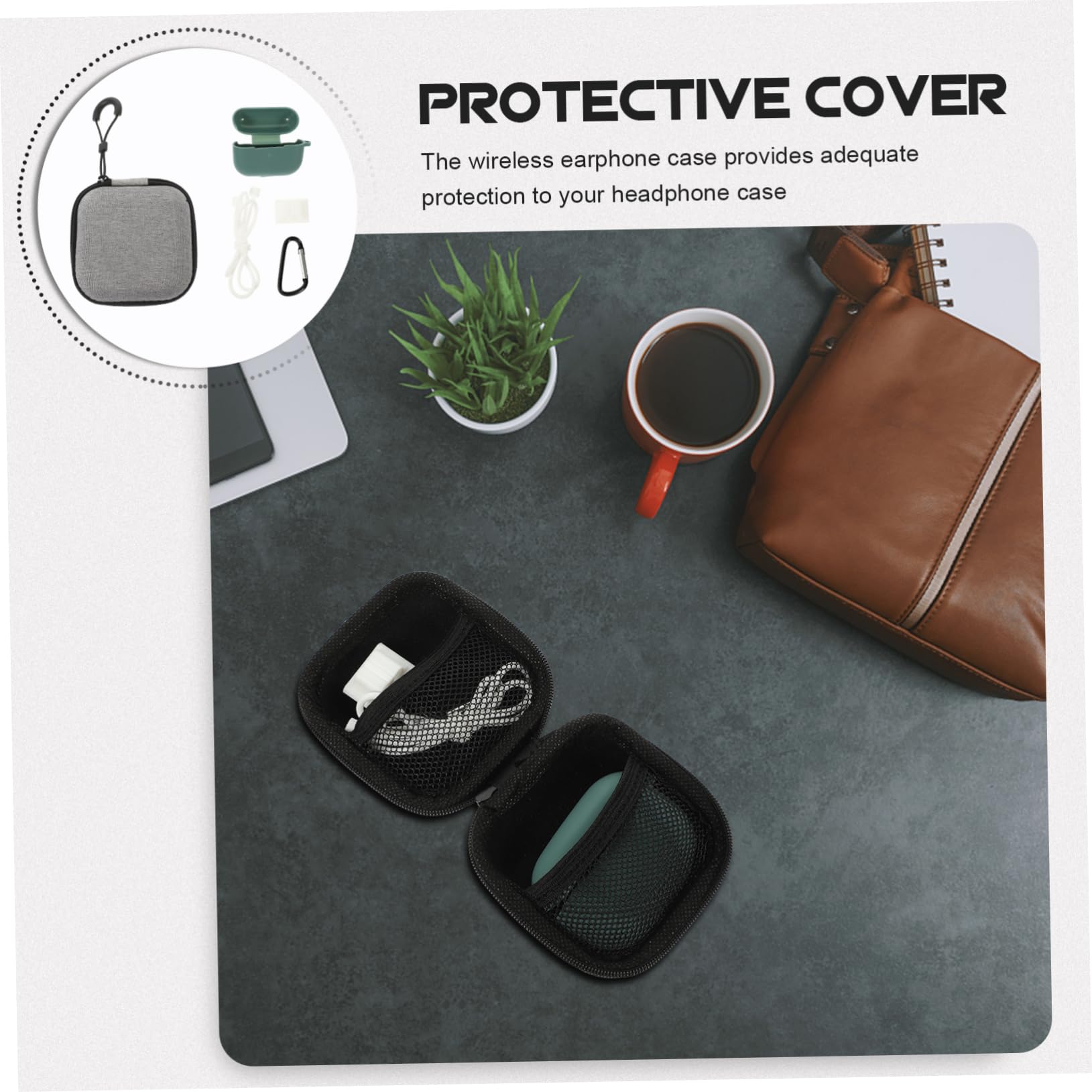 DOITOOL 4juegos Funda De Protección para Auriculares Inalámbricos Compatible Estuche De Resistente Prueba De Agua Organizador De Auriculares Accesorios De para Amigos y